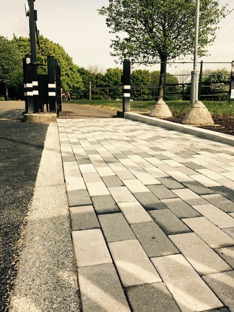 Block paving pedestrian entry