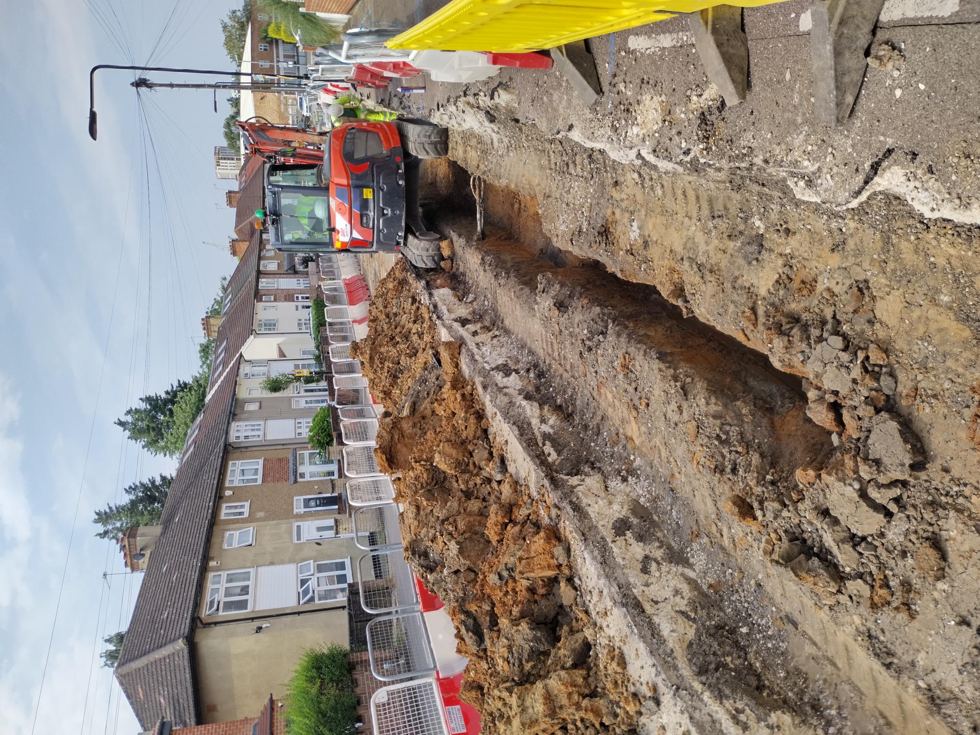 Sutherland Road excavation works under construction